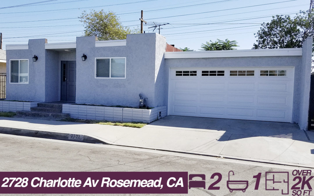 2728 Charlotte Av Rosemead, CA  | 2 BED | 1 BATH | +2K SQ FT LOT