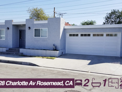 2728 Charlotte Av Rosemead, CA  | 2 BED | 1 BATH | +2K SQ FT LOT