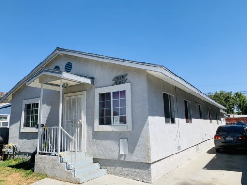 719 E 76th Pl Los Angeles, CA 90001 | Unit 1:  4 Bed 2 Bath – Rent $1,800 Unit 2:  4 Bed 2 Bath – Rent $1,700 Total Liv spc:  2,178 sqft.  Lot:  5,105 sqft.